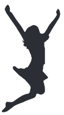 Silhouette of student jumping