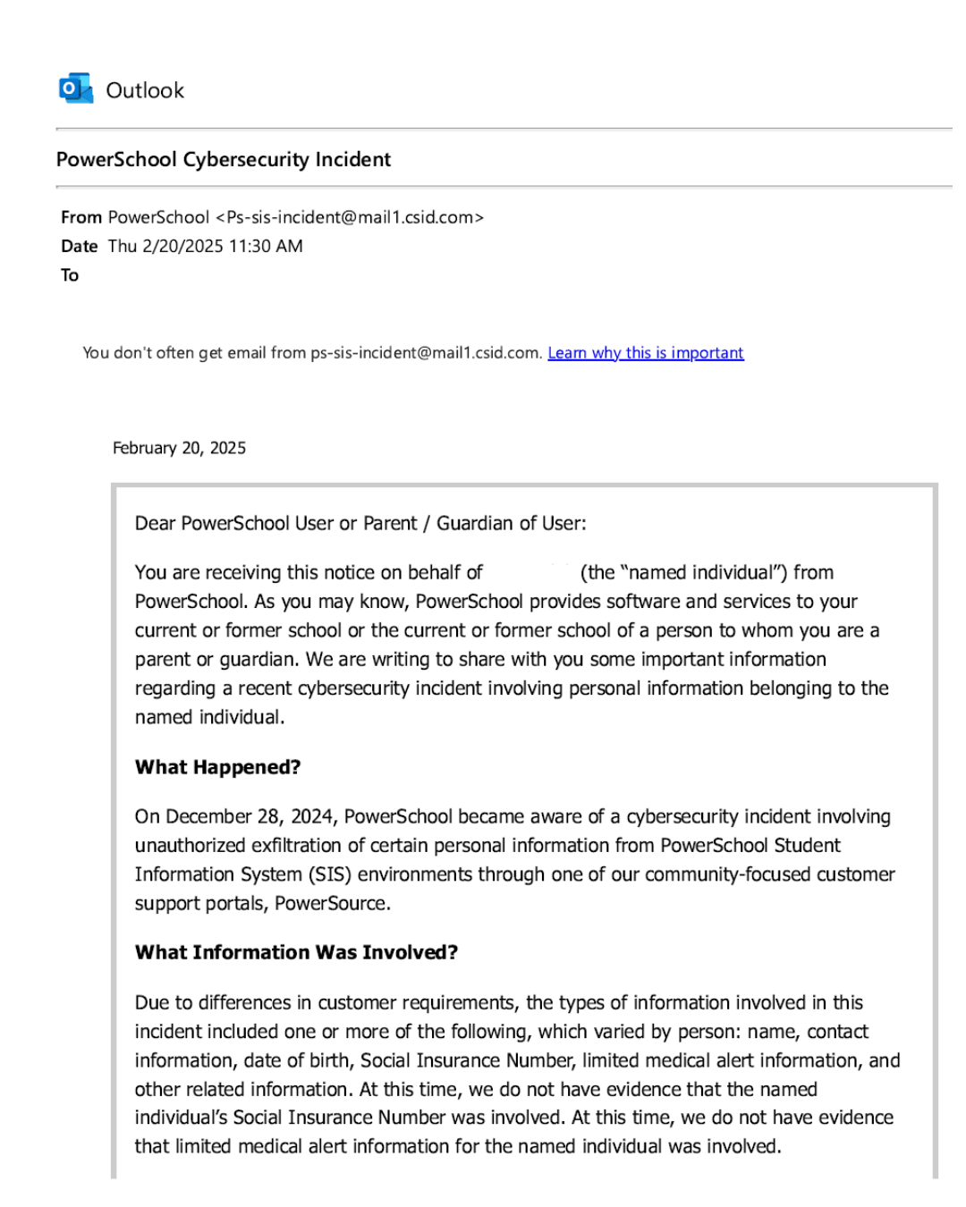 PowerSchool Email Notification