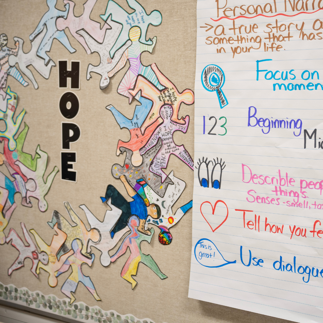 Student artwork showing what Hope means.