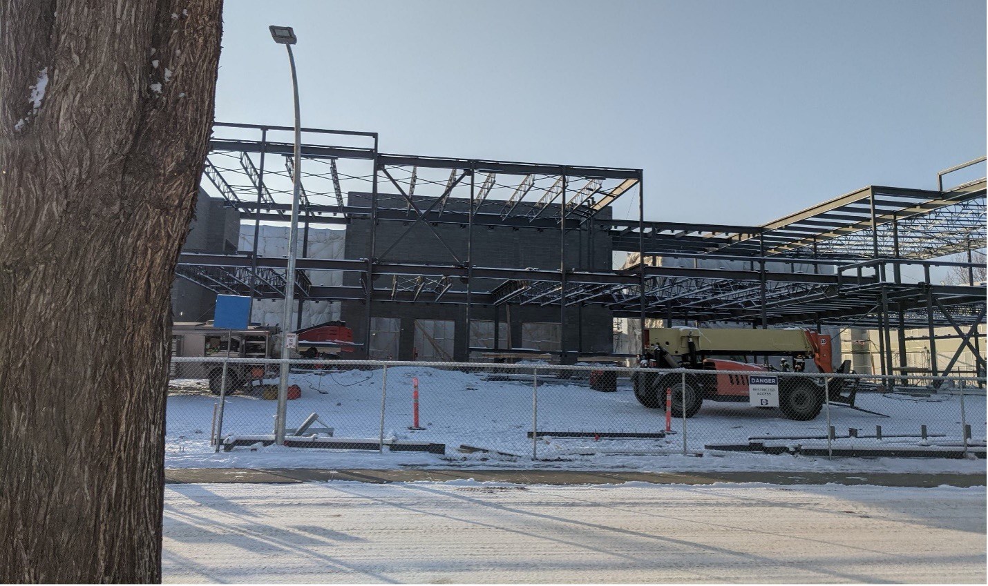 Construction continues on a new K-9 replacement school for Ben Calf Robe.