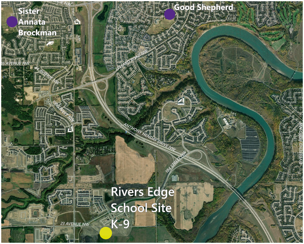 Map of Rivers Edge School Site