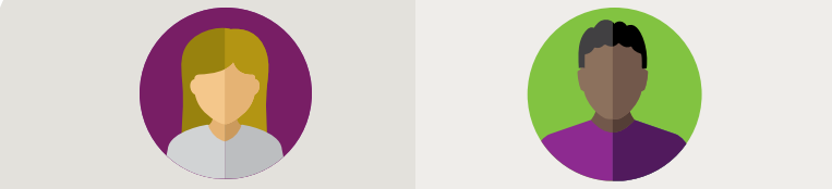 Images of cartoon students to support grade 7-12 content